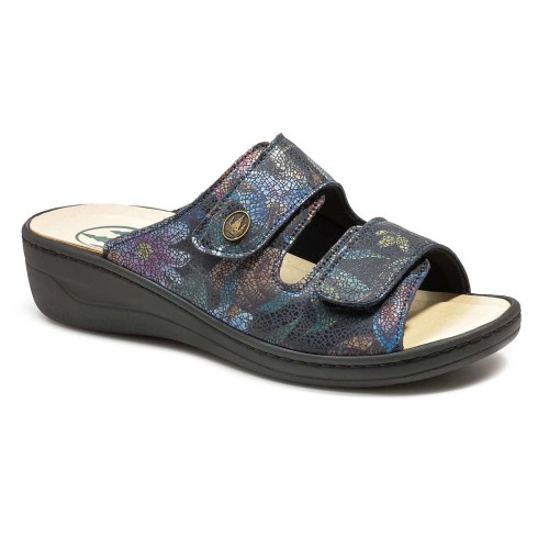 Женские сабо Frankenschuhe Eder синий с цветочным принтом