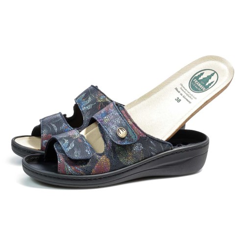 Женские сабо Frankenschuhe Eder синий с цветочным принтом фото 7